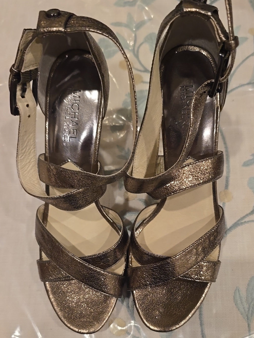 Michael Kors Bronze Metallic Strappy Heels